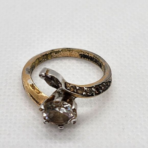 Vintage 10K GERSC Crystal & CZ Ring (6) - Picture 6 of 8